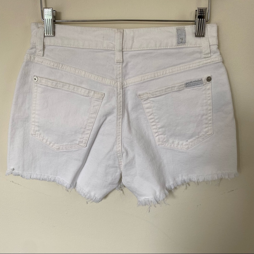 7 For All Mankind Monroe cut off Short Size 25 White - Picture 6 of 9